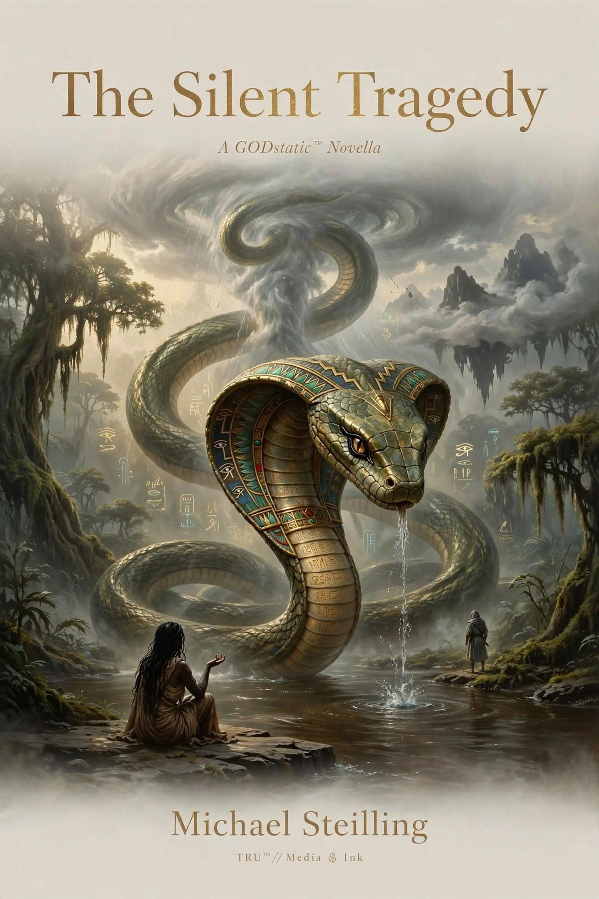 The Silent Tragedy cover — great serpent over water